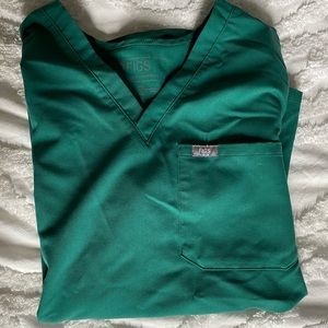 Figs Womens Catarina Scrub Top - Small - Hunter Green